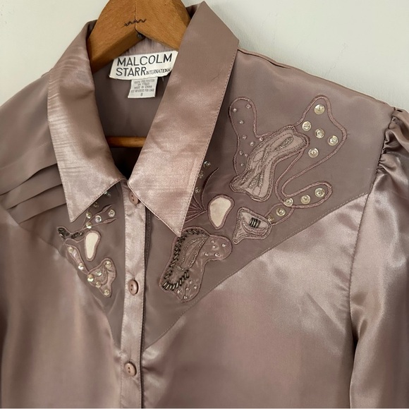 Vintage 80’s Malcolm Starr Western Blouse - Picture 3 of 9